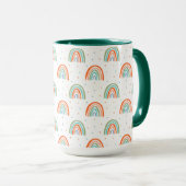 Farbenfrohe Rainbow Polka Dot Pattern Tasse (VorderseiteRechts)