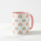 Farbenfrohe Rainbow Polka Dot Pattern Tasse (VorderseiteRechts)