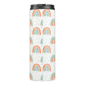 Farbenfrohe Rainbow Polka Dot Pattern Thermosbecher (Rückseite)
