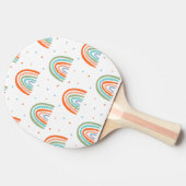 Farbenfrohe Rainbow Polka Dot Pattern Tischtennis Schläger (Seitenansicht)