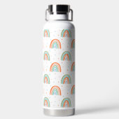 Farbenfrohe Rainbow Polka Dot Pattern Trinkflasche (Rückseite)
