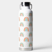 Farbenfrohe Rainbow Polka Dot Pattern Trinkflasche (Vorderseite)