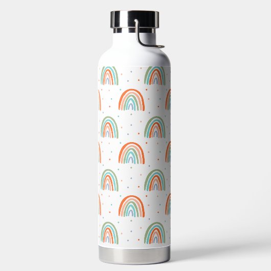 Farbenfrohe Rainbow Polka Dot Pattern Trinkflasche (links)