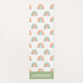 Farbenfrohe Rainbow Polka Dot Pattern Yogamatte (Vorderseite)