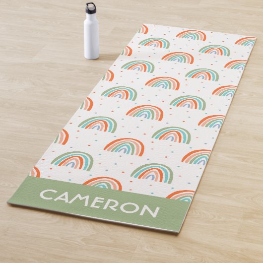 Farbenfrohe Rainbow Polka Dot Pattern Yogamatte (Beispiel)