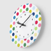 Farbenfrohe Rainbow-Polka-Dot-Wanduhr Große Wanduhr (Winkel)