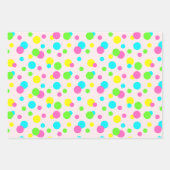 Farbenfrohe Rainbow Polka Dots Muster Geschenkpapier Set (Vorderseite 3)