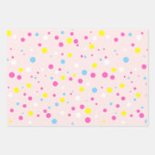 Farbenfrohe Rainbow Polka Dots Muster Geschenkpapier Set (Vorderseite 2)