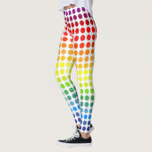 Farbenfrohe Rainbow-Polka-Punkte auf Weiß oder Far Leggings (Links)