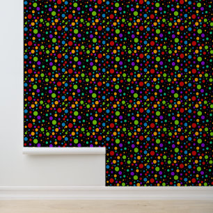 Farbenfrohe Rainbow-Polka-Punkte Tapete