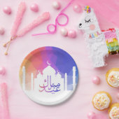 Farbenfrohe Rainbow Polygonal Eid Moschee Papierpl Pappteller (Party)
