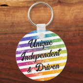Farbenfrohe Rainbow Pride Confidence Gift Shop Schlüsselanhänger (Vorderseite)