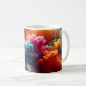 Farbenfrohe Rainbow-Rauchexplosion Kaffeetasse (VorderseiteRechts)