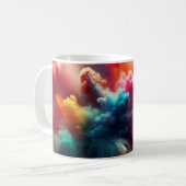 Farbenfrohe Rainbow-Rauchexplosion Kaffeetasse (Vorderseite Links)