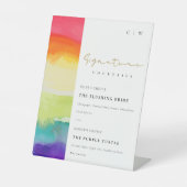 Farbenfrohe Rainbow Signature Drinks Cocktail Sockelschild (Vorderseite)