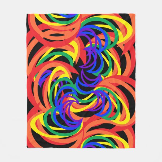 Farbenfrohe Rainbow Spirale Abstrakt Fleece Blanke (Vorderseite)