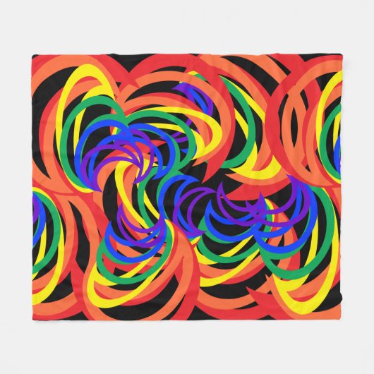 Farbenfrohe Rainbow Spirale Abstrakt Fleece Blanke (Vorderseite (Horizontal))