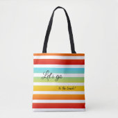 Farbenfrohe Rainbow Striping Muster Bag Tasche (Vorderseite)