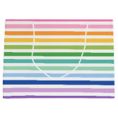Farbenfrohe Rainbow Stripmuster Große Geschenktasc Geschenktüte (Vorderseite)
