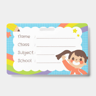 Farbenfrohe Rainbow Student Name Tag Abzeichen Ausweis