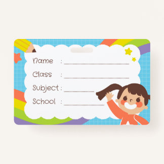 Farbenfrohe Rainbow Student Name Tag Abzeichen Ausweis