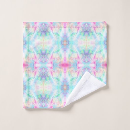 Farbenfrohe Rainbow-Tribal Boho-Gefärbte Krawatte Badhandtuch Set (Waschlappen)