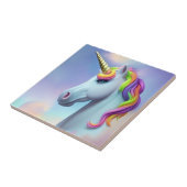 Farbenfrohe Rainbow Unicorn Fliese (Seite)