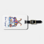 Farbenfrohe Rainbow WasserfarbenGiraffen Personali Gepäckanhänger (Vorderseite horizontal)