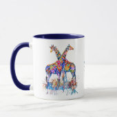 Farbenfrohe Rainbow WasserfarbenGiraffen Personali Tasse (Links)