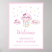 Farbenfrohe Raindrop Sweetheart Baby Dusche Willko Poster (Vorne)