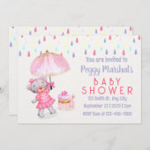 Farbenfrohe Rainy Day Kinderdusche Einladung (Vorne/Hinten)