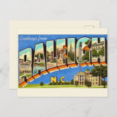 Farbenfrohe Raleigh NC Grüße Postkarte (Vorne/Hinten)