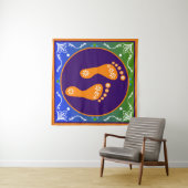 Farbenfrohe Rangoli mit Footprint Wandteppich (Beispiel (Horizontal))