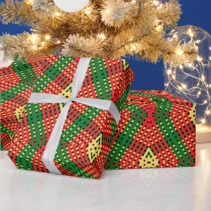 Farbenfrohe Rasta Diamond Design Wrapping Paper Geschenkpapier