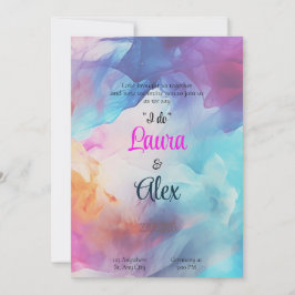 Farbenfrohe, rauchige Einladung zur Hochzeit