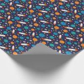 Farbenfrohe Raumerlebnismuster - Raketen, P Geschenkpapier (Ecke)