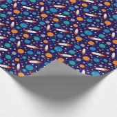 Farbenfrohe Raumerlebnismuster - Raketen, P Geschenkpapier (Ecke)