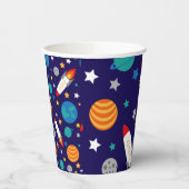 Farbenfrohe Raumerlebnismuster - Raketen, P Pappbecher (Links)