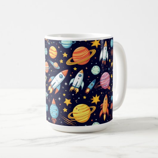 Farbenfrohe Raumforschung Kaffeetasse (VorderseiteRechts)
