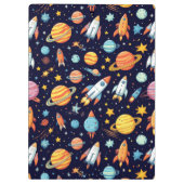 Farbenfrohe Raumforschung Klemmbrett (Rückseite)