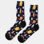 Farbenfrohe Raumforschung Socken (Linkes Detail)