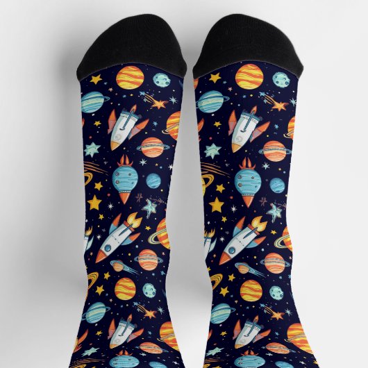Farbenfrohe Raumforschung Socken (Oben)