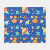 Farbenfrohe Raumgestaltung mit Planeten Fleecedecke (Vorderseite (Horizontal))