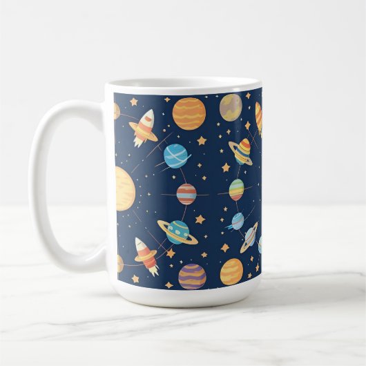 Farbenfrohe Raumgestaltung mit Planeten Kaffeetasse (Links)