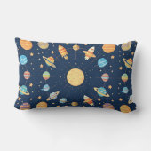 Farbenfrohe Raumgestaltung mit Planeten Lendenkissen (Rückseite)