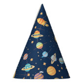 Farbenfrohe Raumgestaltung mit Planeten Partyhütchen (Links)