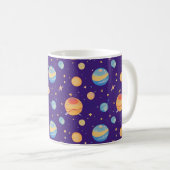 Farbenfrohe Raumgestaltung mit Planeten, Sternen Kaffeetasse (VorderseiteRechts)