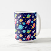 Farbenfrohe Raummuster für Cartoon Kaffeetasse (VorderseiteRechts)
