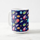 Farbenfrohe Raummuster für Cartoon Kaffeetasse (Vorderseite Links)