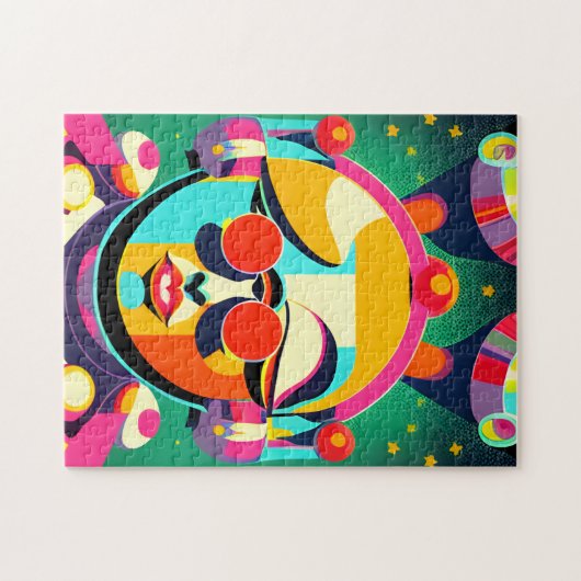 Farbenfrohe Raumperson Pop Kunst Puzzle (Horizontal)